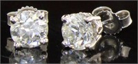 14kt Gold Brilliant 1.25 ct Diamond Stud Earrings