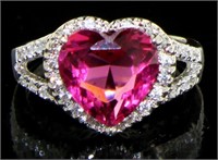Heart Shape 3.55 ct Pink Sapphire Ring