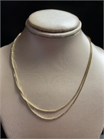 14kt Gold Quality 24" Box Necklace