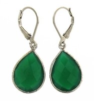 Natural 11.50 ct Green Amethyst Pear Earrings