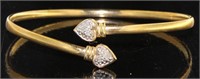 10kt Gold Diamond Accent Cuff Bracelet