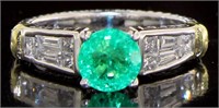 18kt Gold 2.00 ct Emerald & Diamond Ring