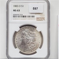 NGC 1883-O MS63 90% Silver Morgan $1 Dollar