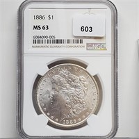 NGC 1886 MS63 90% Silver Morgan $1 Dollar