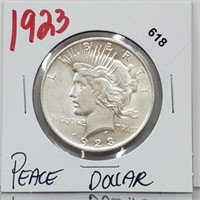1923 90% Silver Peace $1 Dollar