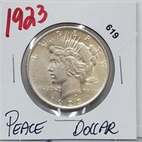 1923 90% Silver Peace $1 Dollar