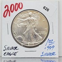 2000 1oz .999 Silver Eagle $1 Dollar