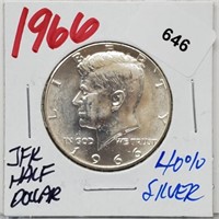 1966 40% Silver JFK Half $1 Dollar