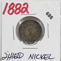 1882 Shield Nickel 5 Cents
