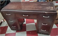 Old wooden desk w matching art deco pulls dovetail