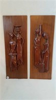 PAIR OF PLASTER AFRICAN PLAQUES