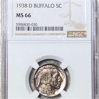 1938-D Buffalo Head Nickel NGC - MS66