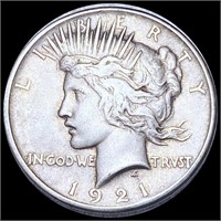 1921 Silver Peace Dollar XF+