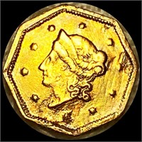 1853 Cal. Octagonal Gold Dollar XF