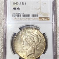 1923-S Silver Peace Dollar NGC - MS61