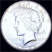 1922-S Silver Peace Dollar NEARLY UNCIRCULATED