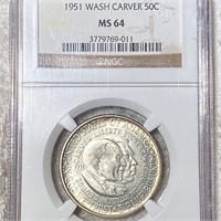1951 Washington/Carver Half Dollar NGC - MS64