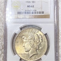 1926 Silver Peace Dollar NGC - MS62