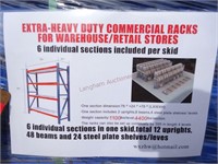 6 Unused Sections of Warehouse Shelving