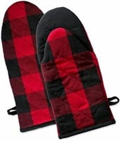 DII Buffalo Check Plaid Oven Mitts, Heat Resistant