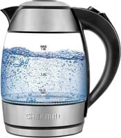Chefman Electric Glass Kettle, Fast Boiling Water