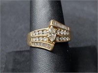 14K YG Marquise Diamond Cocktail Ring