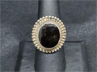 .925 Sterling Silver Onyx Ring