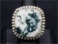 .925 Sterling Silver Natural Stone Ring