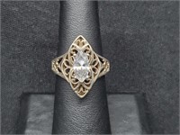 .925 Sterling Silver CZ Openwork Ring