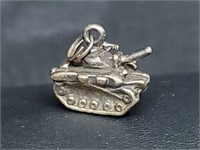 .925 Sterling Silver Tank Charm