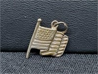 .925 Sterling Silver Flag Charm