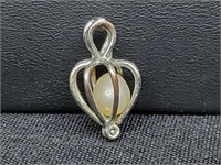 .925 Sterling Silver Pearl Charm