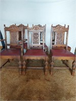 6 ANTIQUE OAK DINING CHAIRS