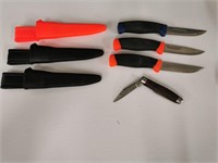 Sheathed Knives and Pocket Knife