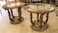 Pair of gold gilted end tables