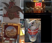 4 beer advertising sign stagecoach eagle Budweiser