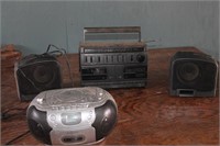 2 Portable Radios and Speakers