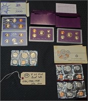 5 US Mint Proof coin Sets 1980 1988 1989 1991 2000