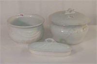 2 Chamber Pots and Dish w/Lid