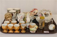 Lot of Assorted Egg Cups, 2-Pie Birds and More