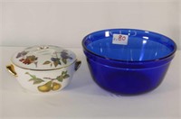Cobalt Blue 8in Mixing Bowl and Covered Bowl