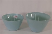 Pair of Light Blue Fire King Bowls