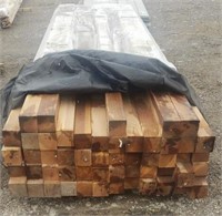 Redwood 4" X 4" X 12' long-- 53 pieces