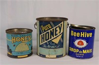 2-Tin Honey Pails and Corn Syrup Pail