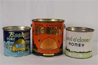 3-Tin Honey Pails