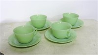 Depression Glass Cups & Saucers