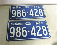 Pair 1965 License Plates