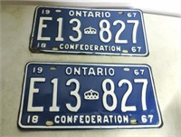 Pair 1967 License Plates