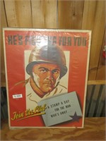 WWII1943 WWII "He's Fighting For You" Poster