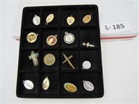 Tray of Vintage Religous Charms/Pins